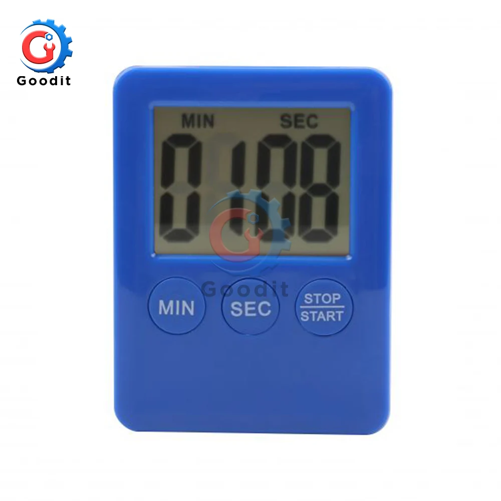 Super Dunne Grote Lcd Digitaal Scherm Kookwekker Vierkant Koken Tellen Up Countdown Alarm Magneet Klok Temporizador Magnetische: Roze