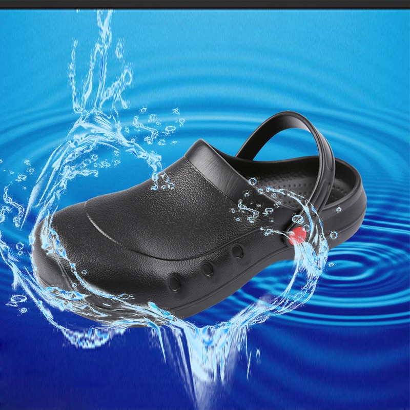 Zwart Anti-Collision Stalen Kop Chef Schoenen Kok Slippers Non-Slip Waterdichte Olie-Proof Hotel Restaurant Keuken werkschoenen