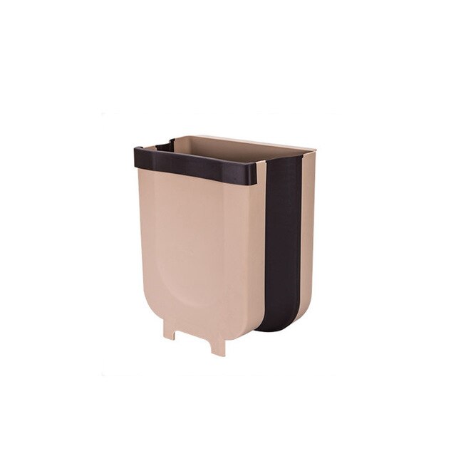 Wall Mounted Folding Waste Bin Kitchen Cabinet Door Hanging Trash Bin Garbage Car Trash Can Wall Mounted Foldable Cleaning: waste bin B