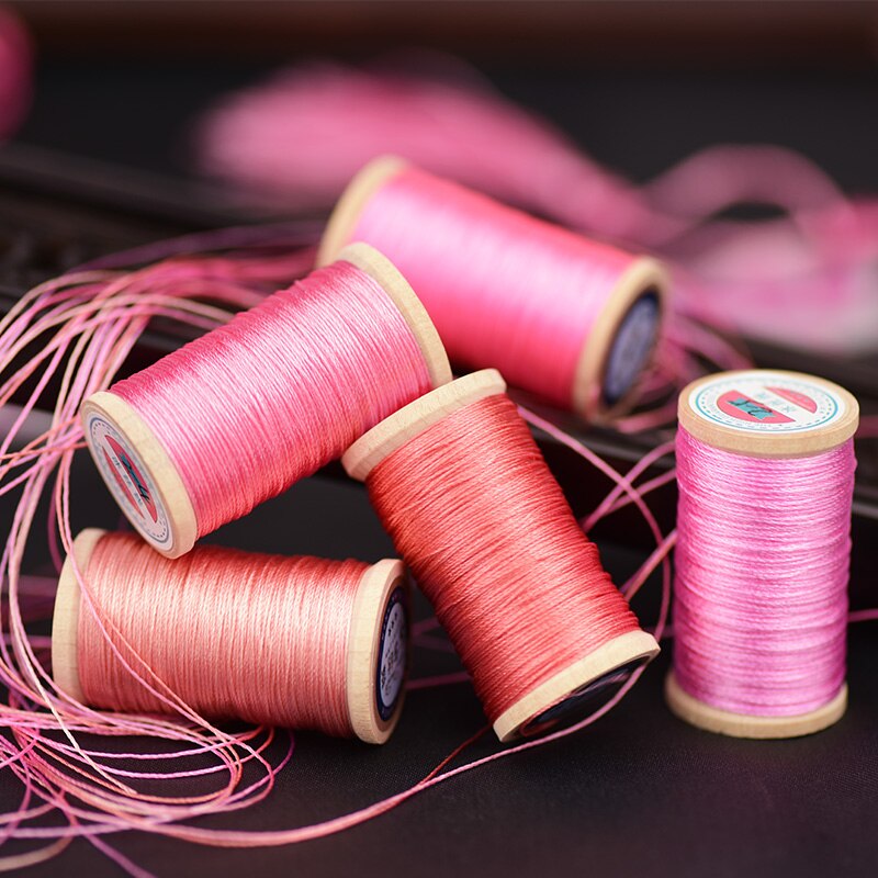 Roll Van 0.3 Mm Nylon Gevlochten Draad Hand Geweven Chinese Knoop Kwasten Lijn Ongeveer 50M Hoge Sterkte 3 strengen Draad Kwastje Lijn Roze
