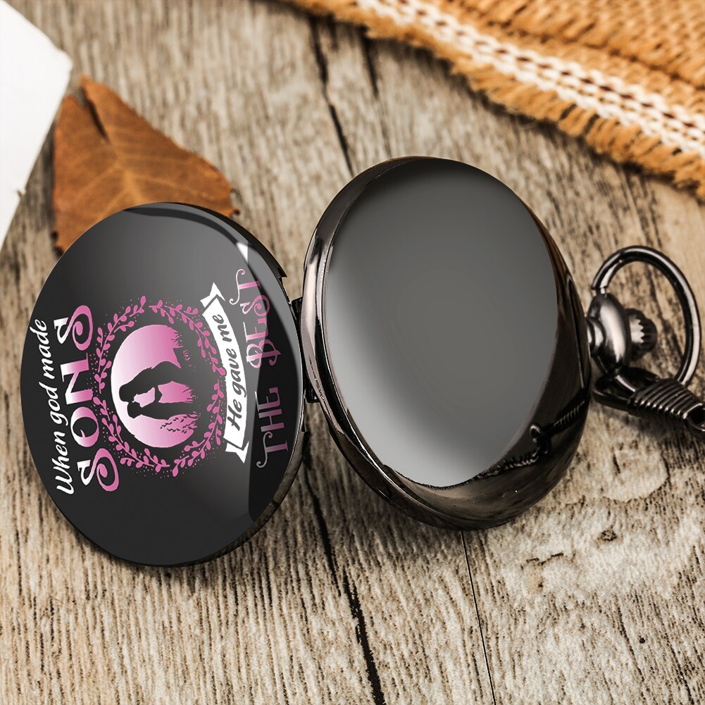 Men's Portable Pocket Watch He Gave Me The Best Digital Clear White Dial Thick Chain Necklace Best Anniversary For Son