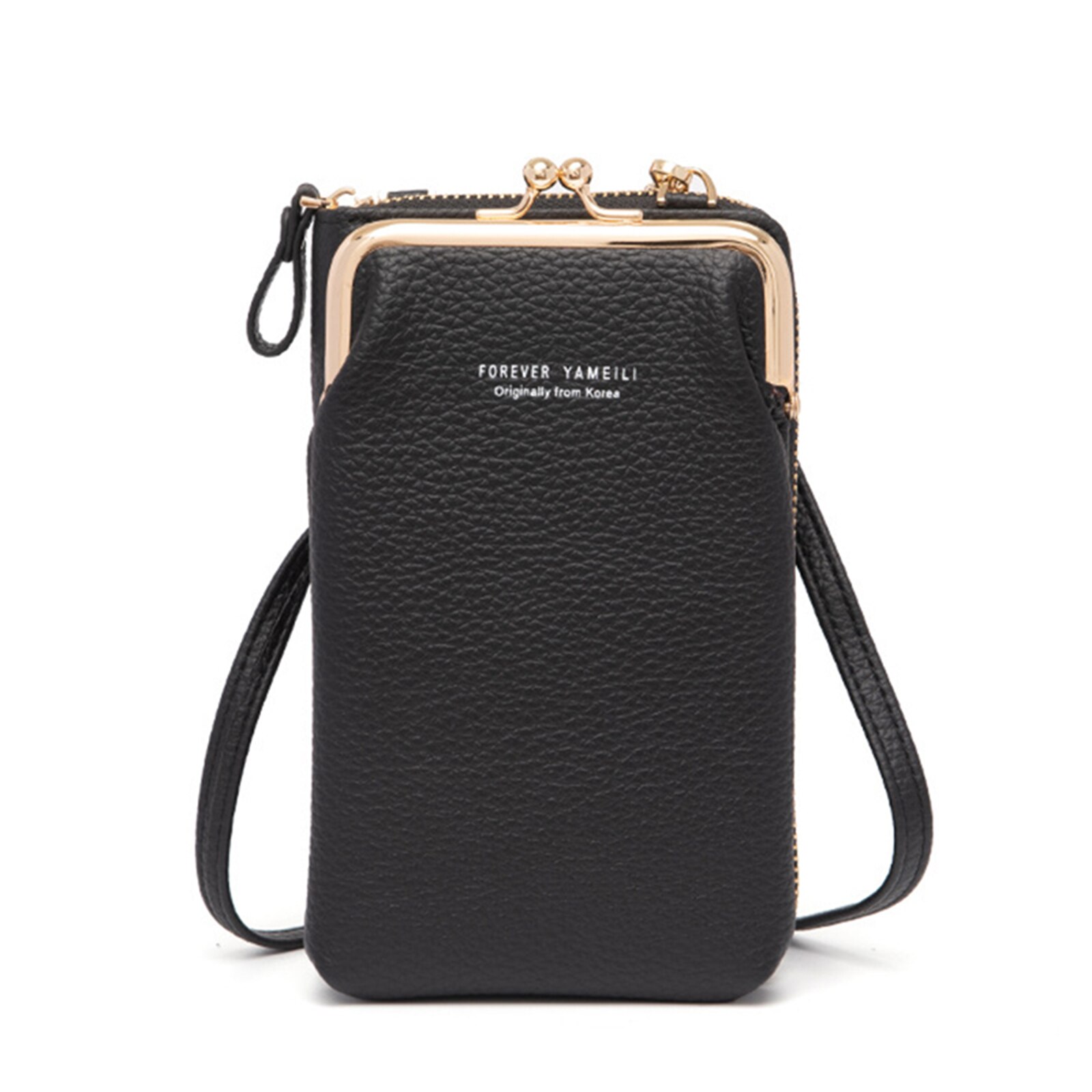 Vrouwen Kleine Telefoon Cross Body Purse Pu Leather Blocking Cross Body Mobiele Telefoon Tas Voor Vrouwen Met Rits &amp; lock: Black