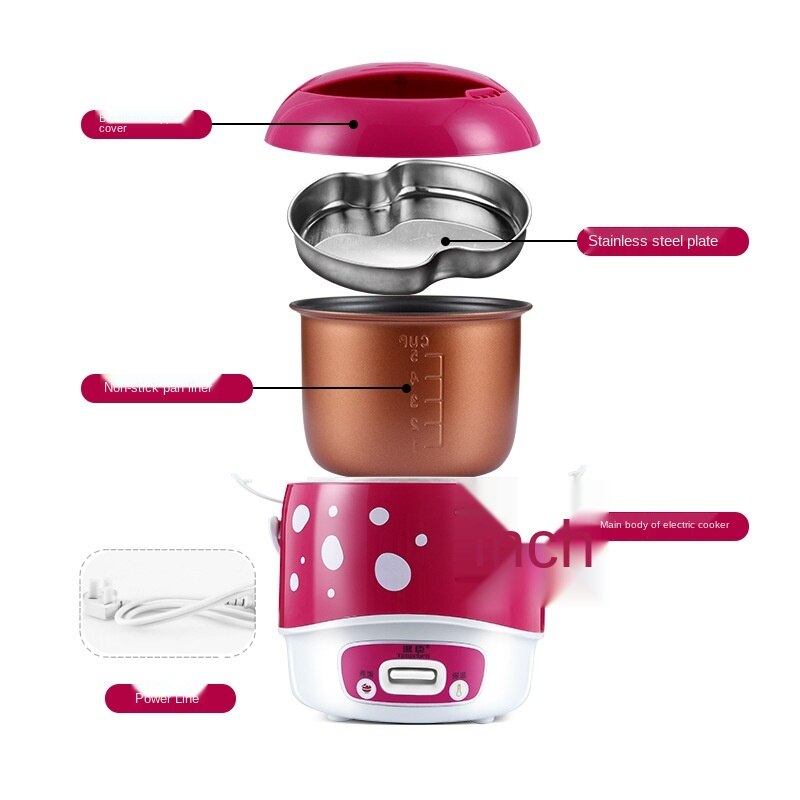 Mini Electric Cooker Small Electric Cooker Household 2-Person Small Cooking Pot 1.2L