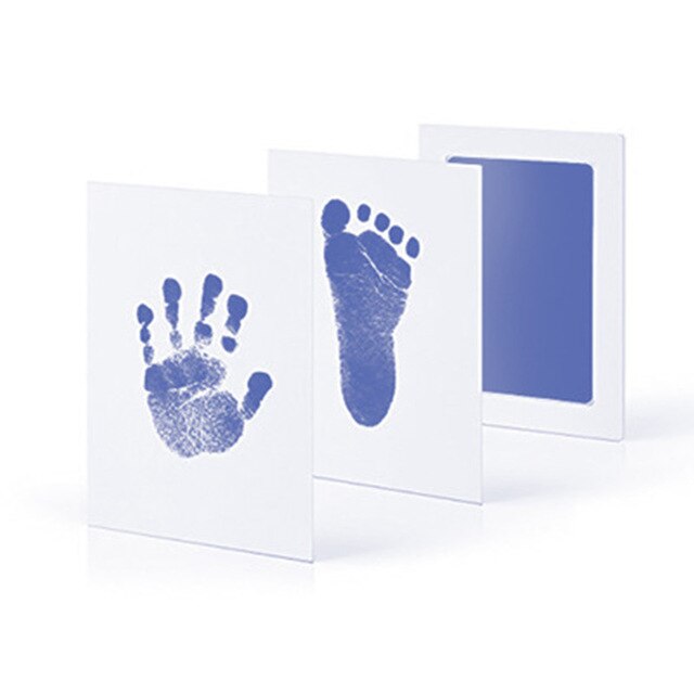 Almohadillas de tinta para huella de bebé, estampado a mano, estampado de huellas de bebé, recuerdo seguro, Kits de almohadillas de tinta no tóxica para bebé,: Azul cielo