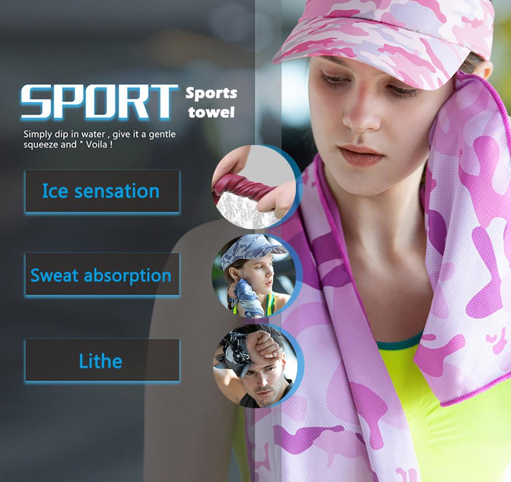 Gedrukt Koude Handdoek Sneldrogende Ijs Sport Handdoek Zomer Cooling Zweet Handdoek