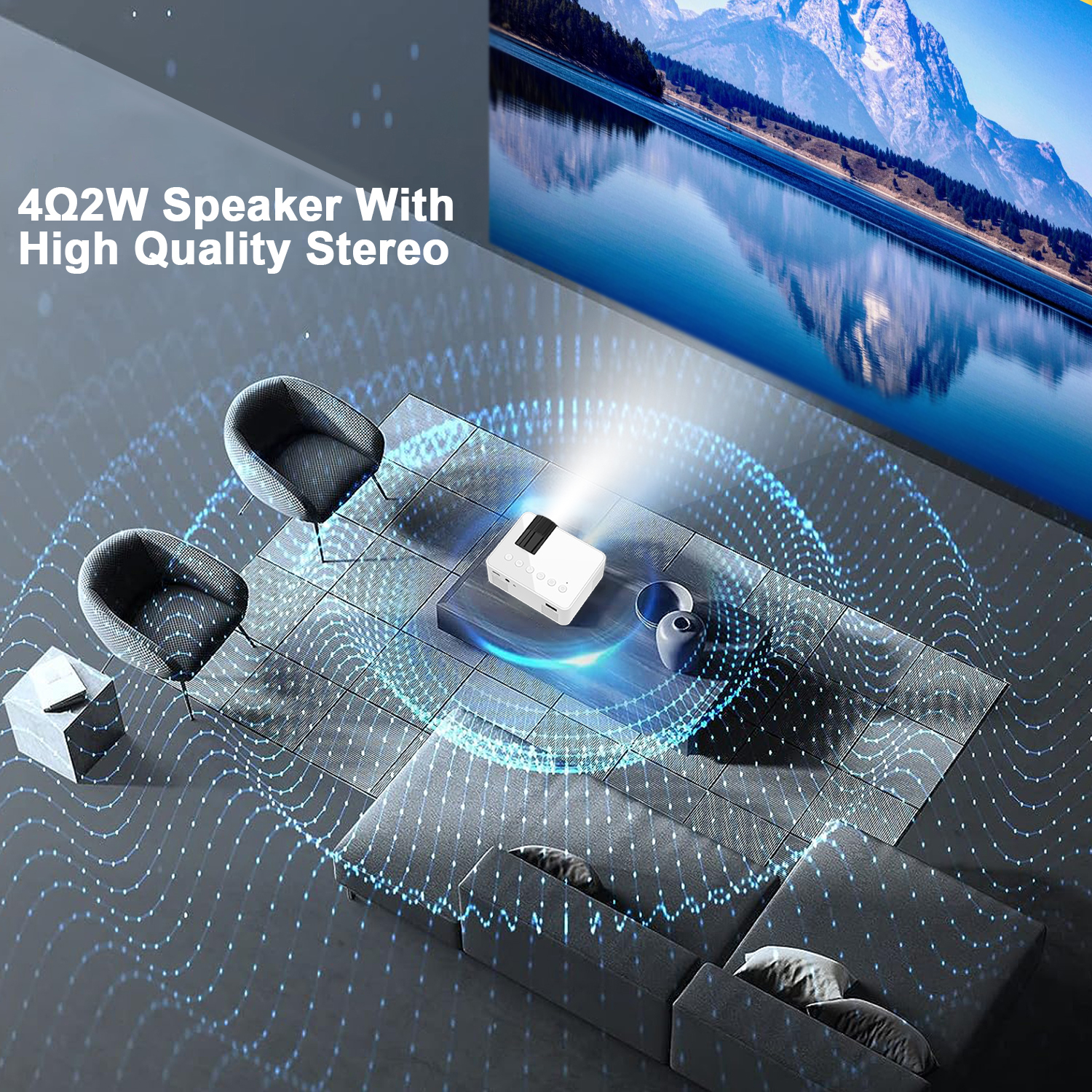 YT100 Entertainment Projector Multimedia Video Home Theater Outdoor Entertainment can be charged with a mobile power supply