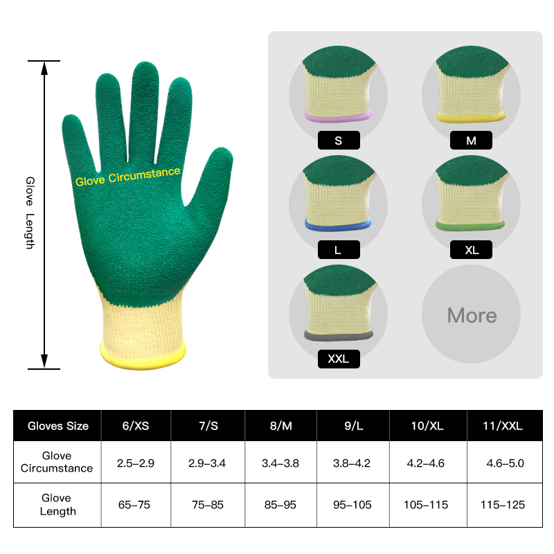 Rubber Handschoenen Geel Katoen Latex Gecoate Anti-Slip Werkhandschoenen Voor Bouw Tuinieren Vrouwen Mannen Werken Veiligheid Handschoen