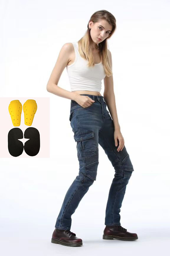 Komine same dżinsy motocyklowe jeżdżące na drogach dżinsy terenowe spodnie sportowe spodnie motocyklowe spodnie ochronne dla kobiet: blue A / 28