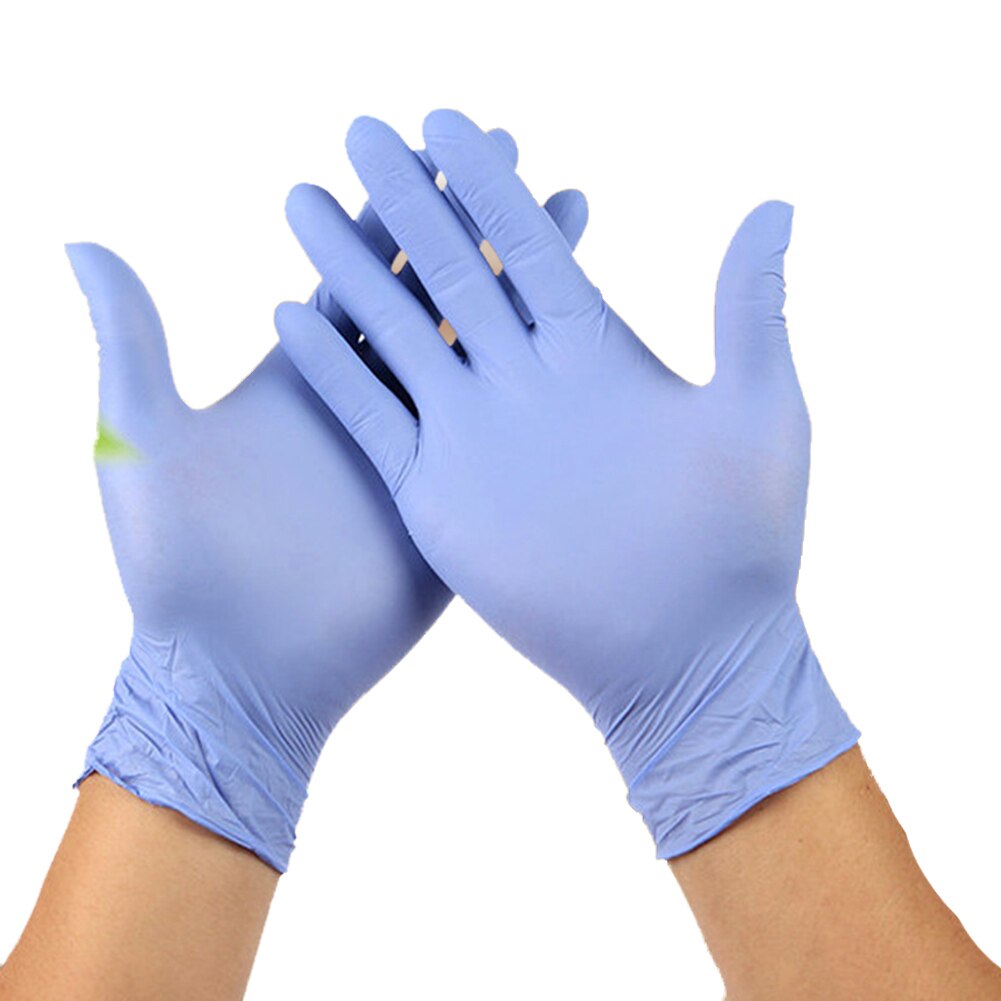 100Pcs Disposable Gloves Non Latex Non Vinyl Nitrile Disposable Ultra-thin Gloves Grade For Hygiene areas Size M L XL: Blue / XL