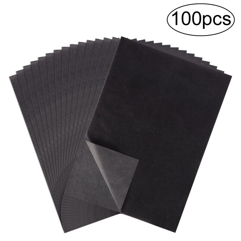 100Pcs/Set Black A4 Copy Carbon Paper Painting Tracing Paper Graphite