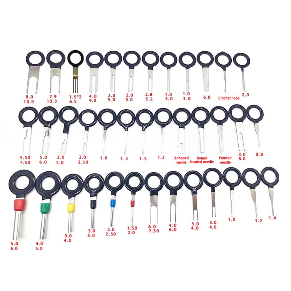 38pcs Wire Terminal Removal Tool Car Electrical Wiring Crimp Connector Pin Kit Set Extractor Puller Terminal Repair Accessories