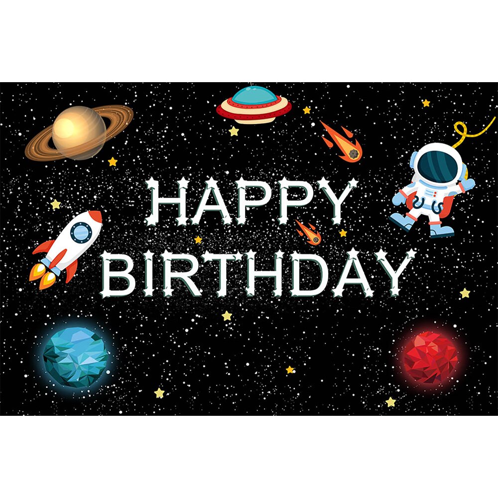 Space Planet Theme Photography Backdrop - Birthday, Baby Shower, Kids Astronaut Adventure Photocall