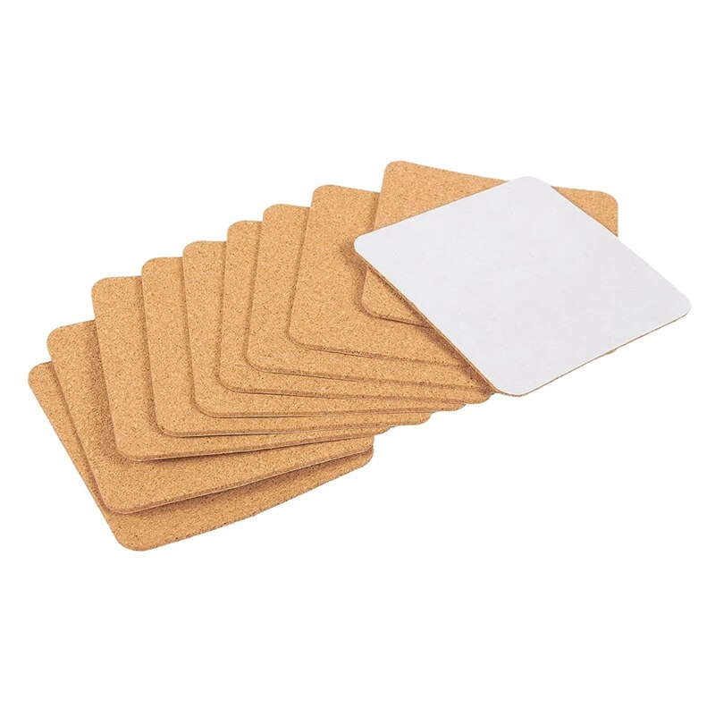 Self-Adhesive Cork Coasters,Cork Mats Cork Backing Sheets for Coasters and DIY Crafts Supplies (50, Square)