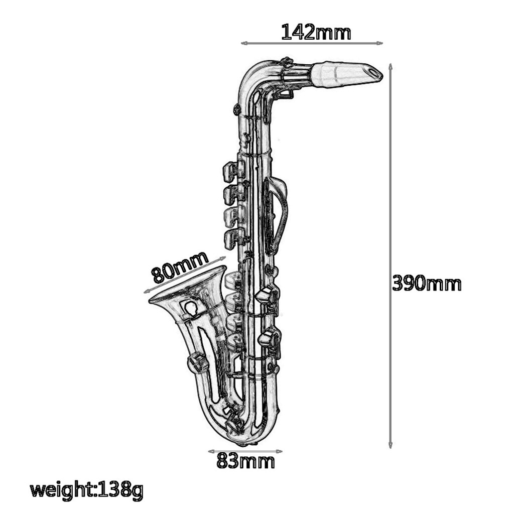 Sliver Mini Saxophone with 8 Note for Preschool Educational Birthday Toy