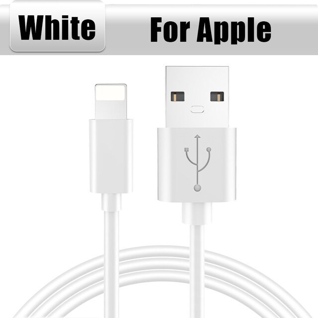 Rock originele usb-kabel voor iphone  x 8 7 plus datasynchronisatiekabel usb-oplaadkabel voor iphone 6 6s plus 5s 2.4a snellaadkabel: Wit / 100cm