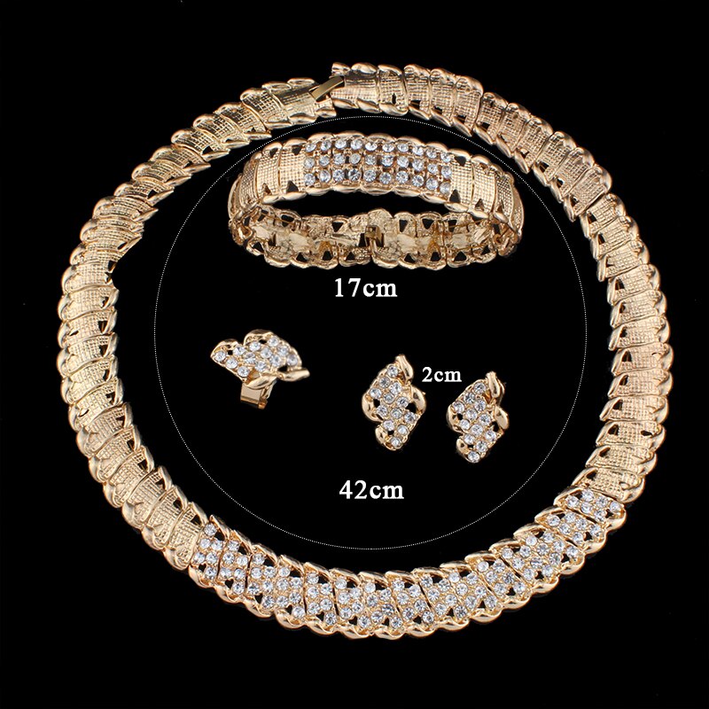 Jiayijiaduo African Wedding Jewelry Dubai Gold Color Jewelry Sets Romantic Color Jewelry Sets Necklace