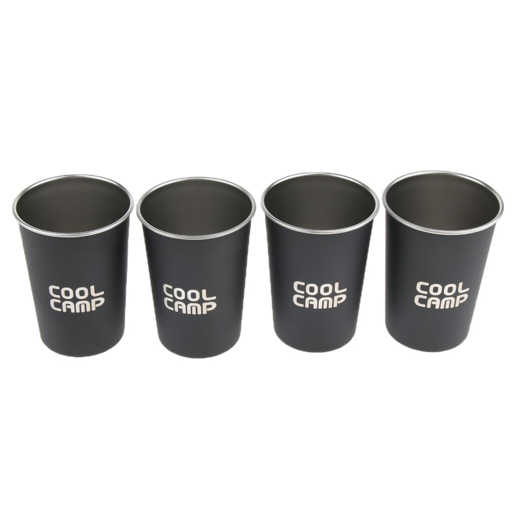 4 Pcs Rvs Water Tumbler Camping Picknick Koffie Thee Beker Wijn Glas