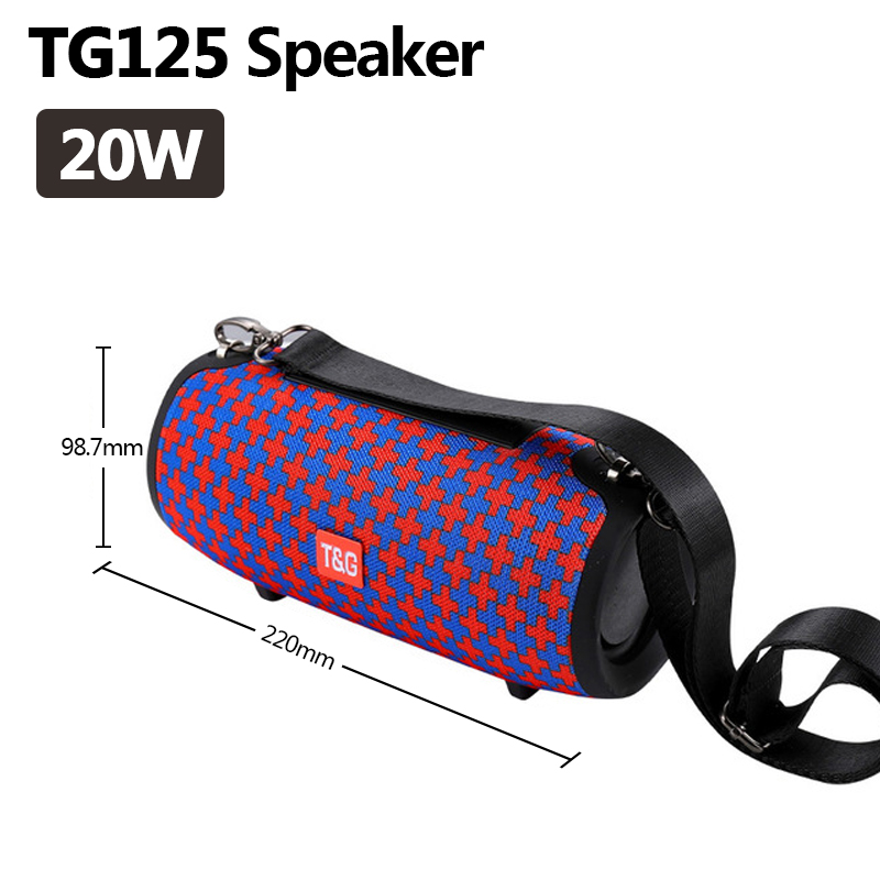 TG118 Really 40W Bluetooth Speaker Portable Column Music Player Sound System Boom Box with FM Radio TF Subwoofer Double: TG125 Blue-red
