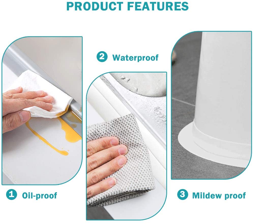 3.2M Self Adhesive Caulk Strip - Bath Wall Sealing Tape For Kitchen Sink Countertop (22mm Width)
