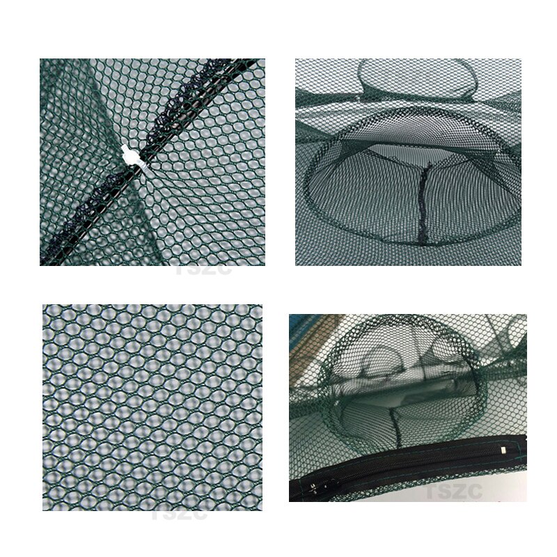 4/6/8/10 Hole Mesh Hexagon Folded Fishing Net Catch Fish Pot Minnow Trap Ruse Cast Shrimp Net Lobster Basket Cage
