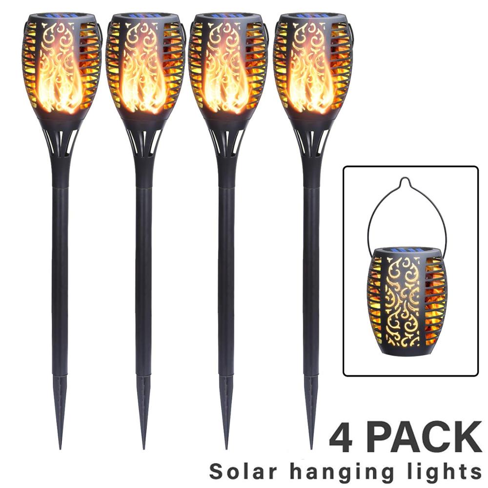 Solar Torch Lights Waterproof Dancing Flickering Effect Stake Flame Lantern Outdoor Landscape Decoration Garden Patio Pathway