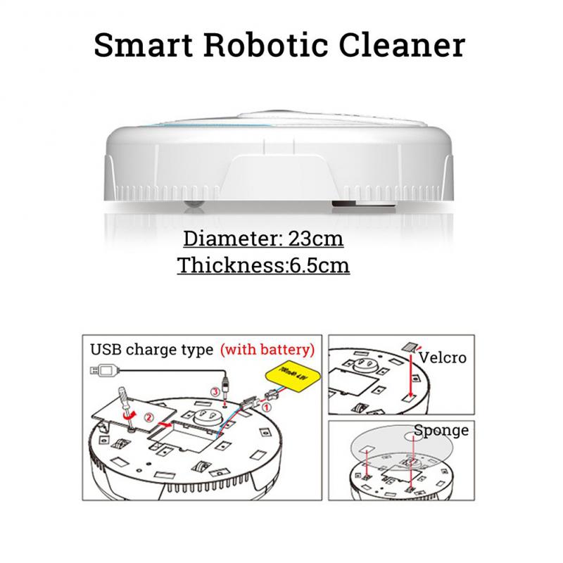 Portable Smart Robot Vacuum Cleaner Fully Automatic Induction Turning Sweeping Robot Low Noise Vacuum Cleaner Robot Sweep Mop