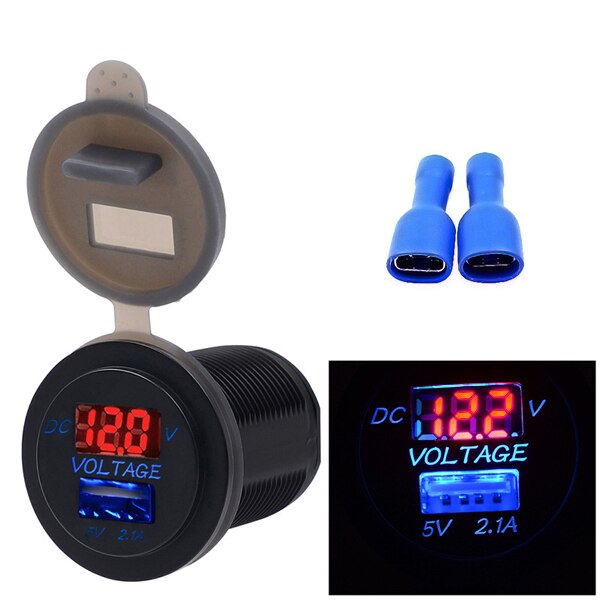 12V Motorfiets Auto Boot Tractor Accessoire Waterdicht Sigarettenaansteker Stopcontact Plug Outlet Auto-Styling: red