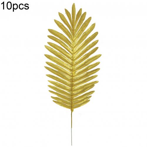 10 Stks/set Kunstmatige Gouden Kokosnoot Palm Leaf Plant Party Fotografie Decoratieve Decor Nep Planten Voor Thuis Bruiloft Decor: Golden