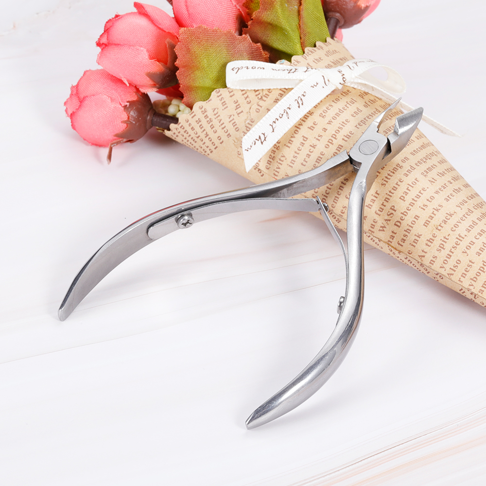 Tijeras para cutículas de acero inoxidable, herramientas de manicura y pedicura, Tijera para piel muerta plateada/arcoíris, herramienta de corte