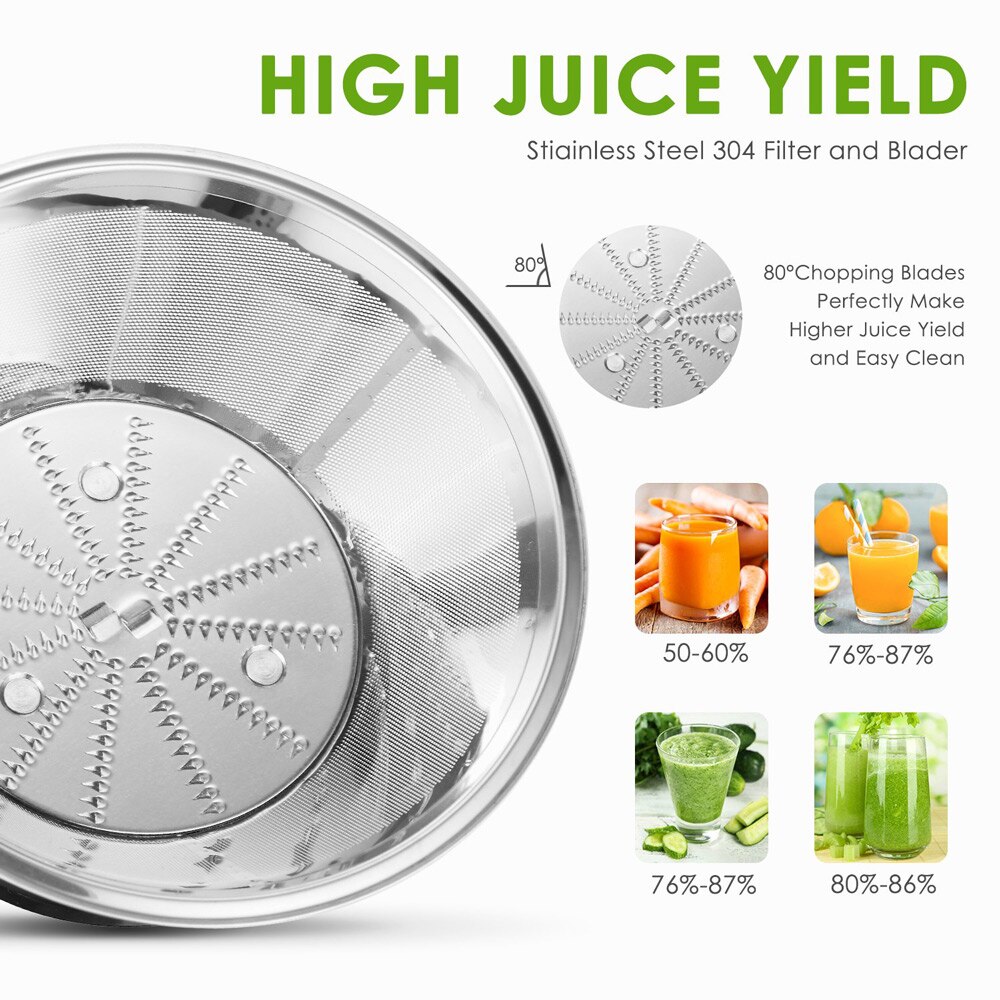 800W 0.6L 110-240V juice extractor ultra-quiet automatic slag juice separation juicer