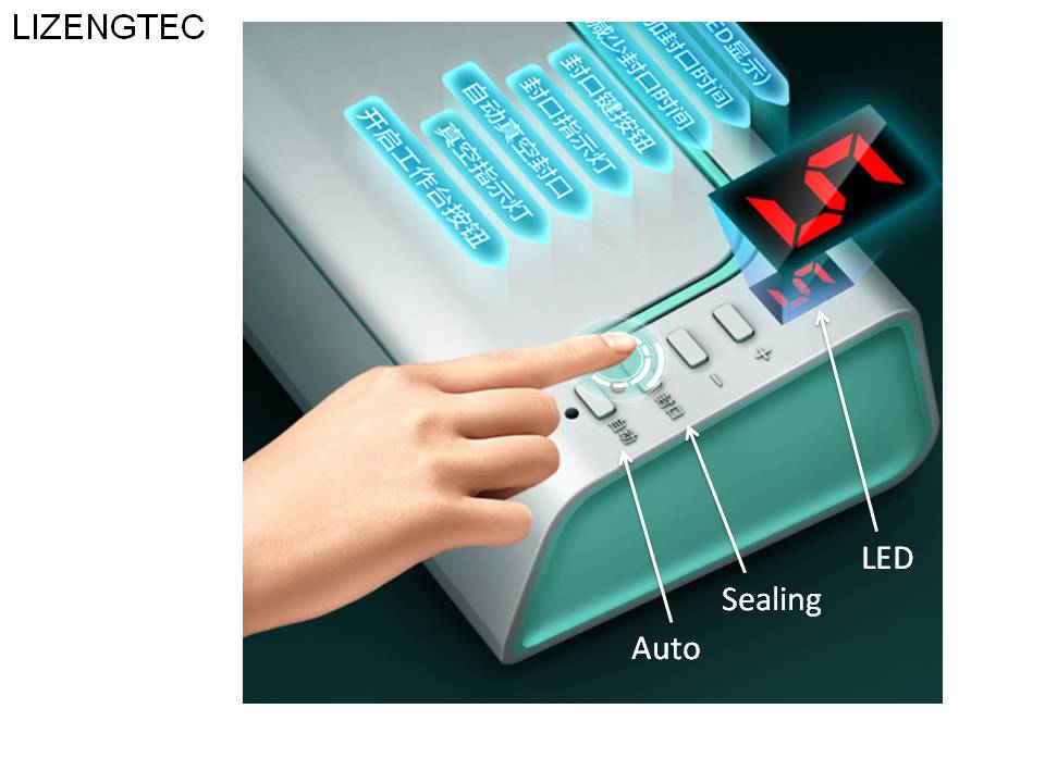 LIZENGTEC-laminador de sellado al vacío multifunción totalmente automático, , para máquina de envasado de alimentos frescos para el hogar,