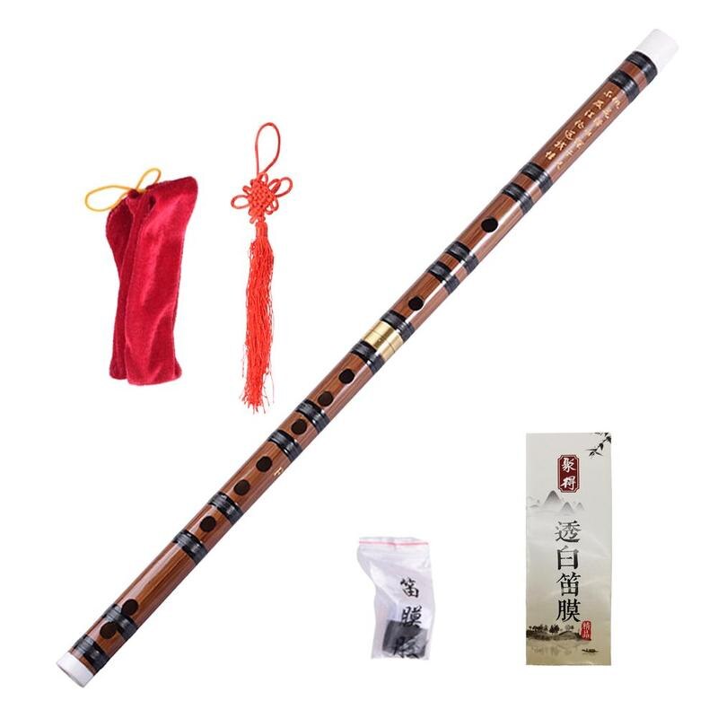 Flauta de bambú Dizi para principiantes, instrumento Musical tradicional chino de , Color madera, CD EFG, llave transversal: A key