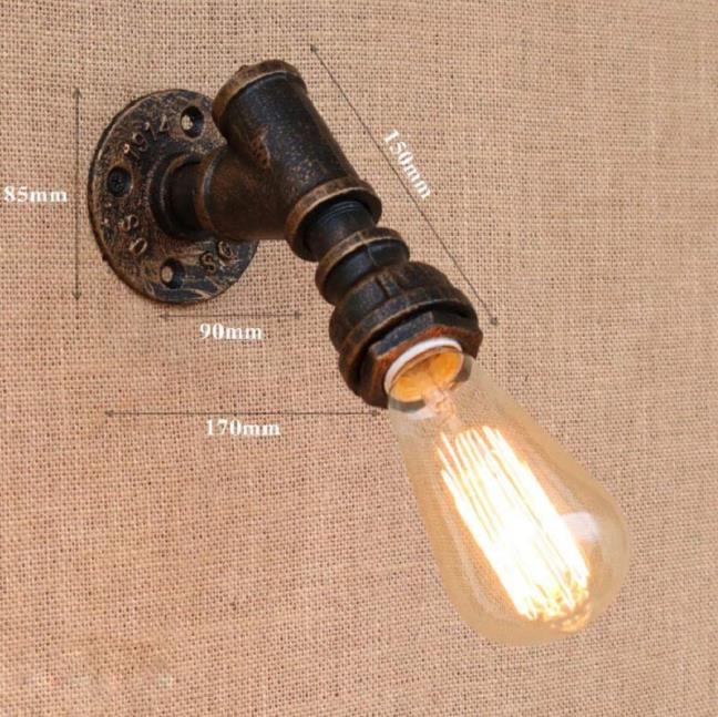 retro Industrie Zauberstab Lampe Jahrgang eisen rost Wasser rohr Lampen E27 Dachgeschoss Licht Überzogene Innen Beleuchtung Hause schlafzimmer Restaurant Deko