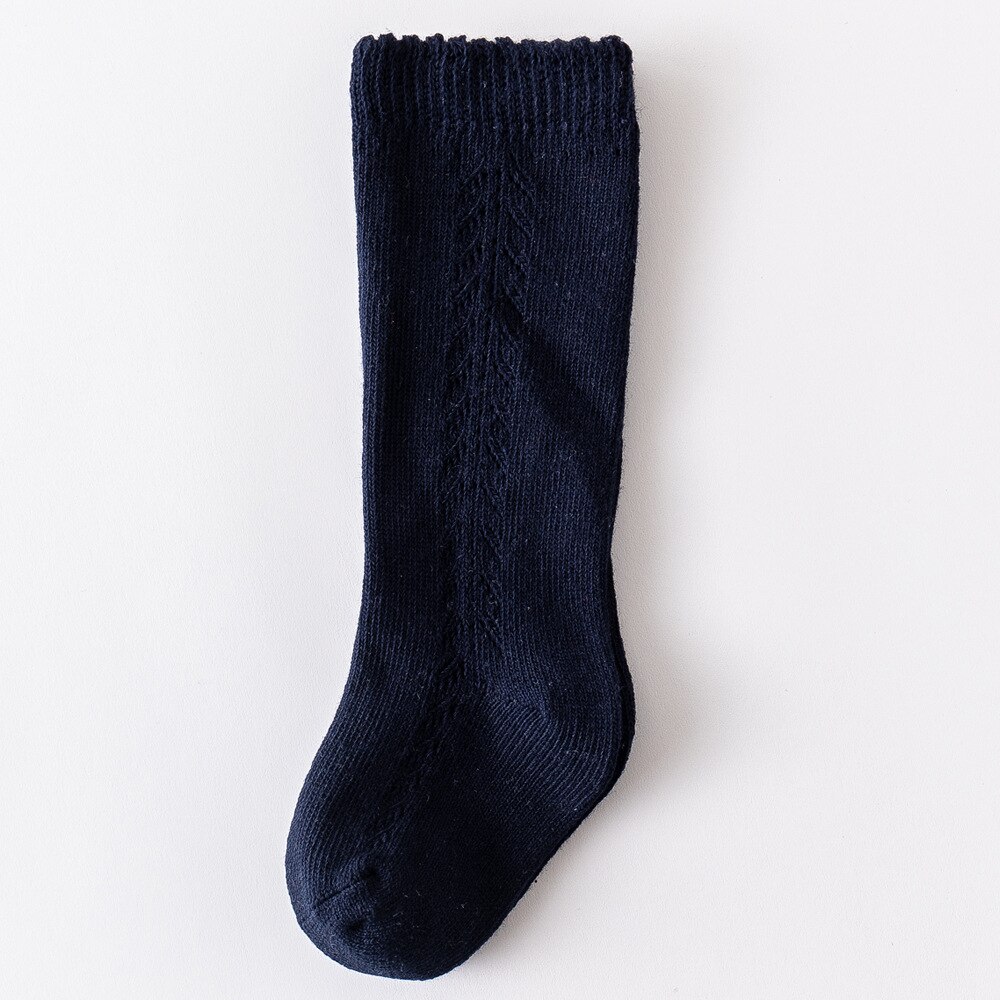 7 kolor dziecko moda dziecko dziewczyna hiszpańnarty styl podkolanówki maluch niemowlę boczne wycięcie skarpetki. Bawełna dzieci księżniczka skarpetki z dzianiny 3T: niebieski / 0-18M