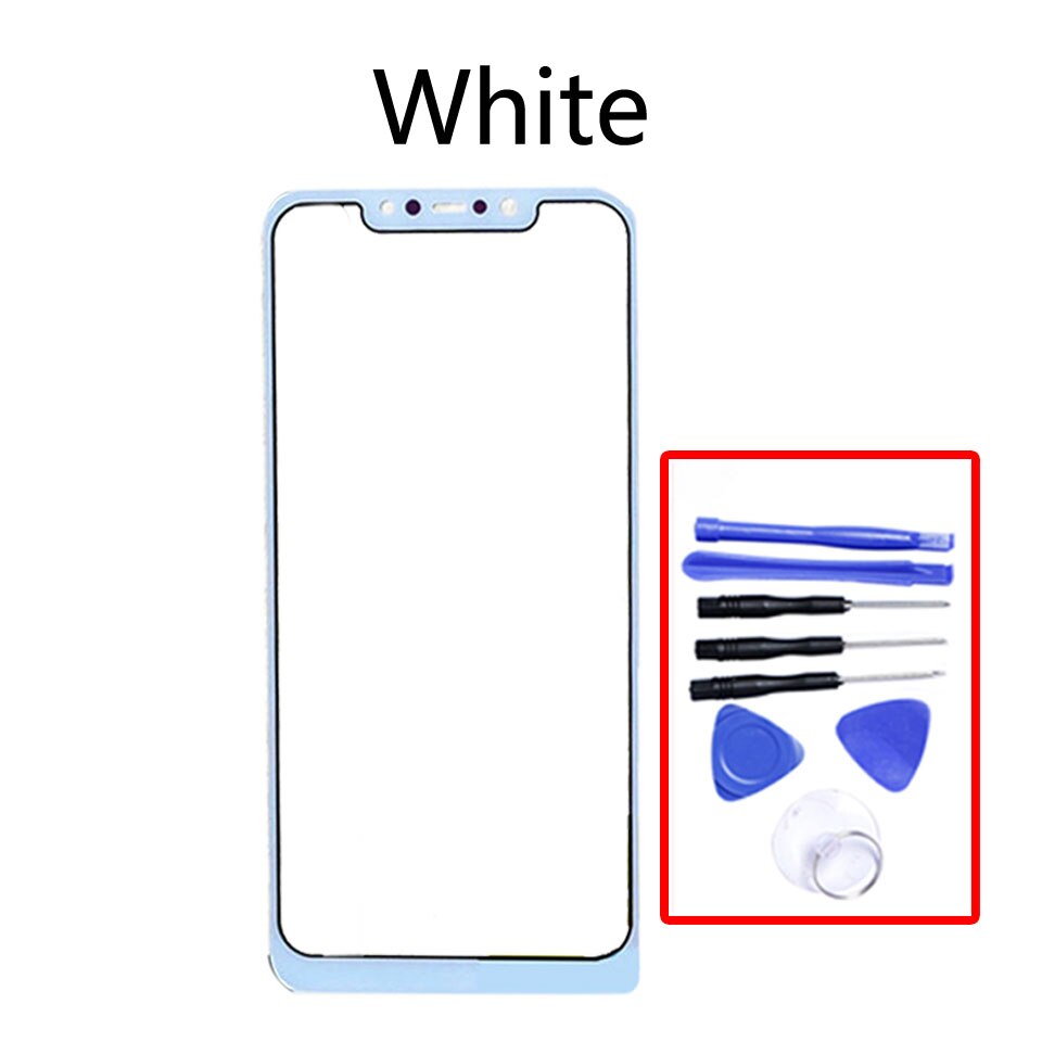 För xiaomi pocophone  f1\  poco  f1\m1805 e 10a lcd front pekskärm glas ytterlins byte: Vit-med verktyg