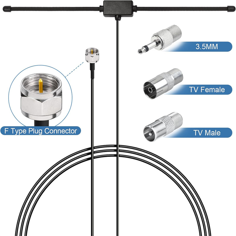 Antenne Dipôle Radio FM pour Récepteur Stéréo, Système de Musique Nik, Récepteur Audio Vidéo, Home Cinéma
