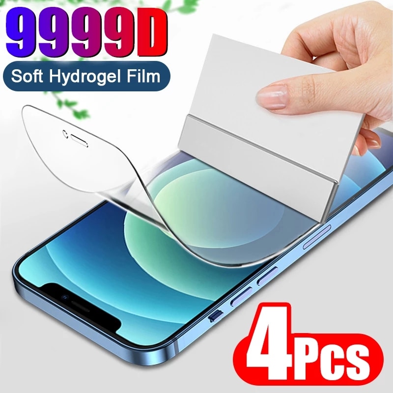 4PCS Full Cover Hydrogel Film On The For iPhone 13 12 11 Pro Max For iPhone X XS XR XS MAX 11 12 13 Pro Screen Protector