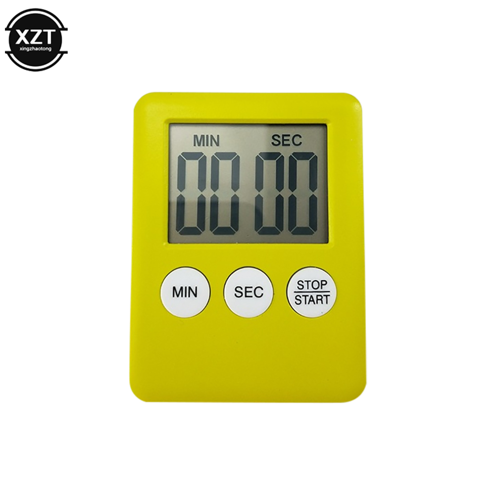 Temporizador de cocina magnético, reloj Digital para cocinar, hornear, LCD, cuenta atrás, alarma fuerte, alarma de cuenta atrás, reloj magnético, reloj para dormir, sup de cocina: YELLOW
