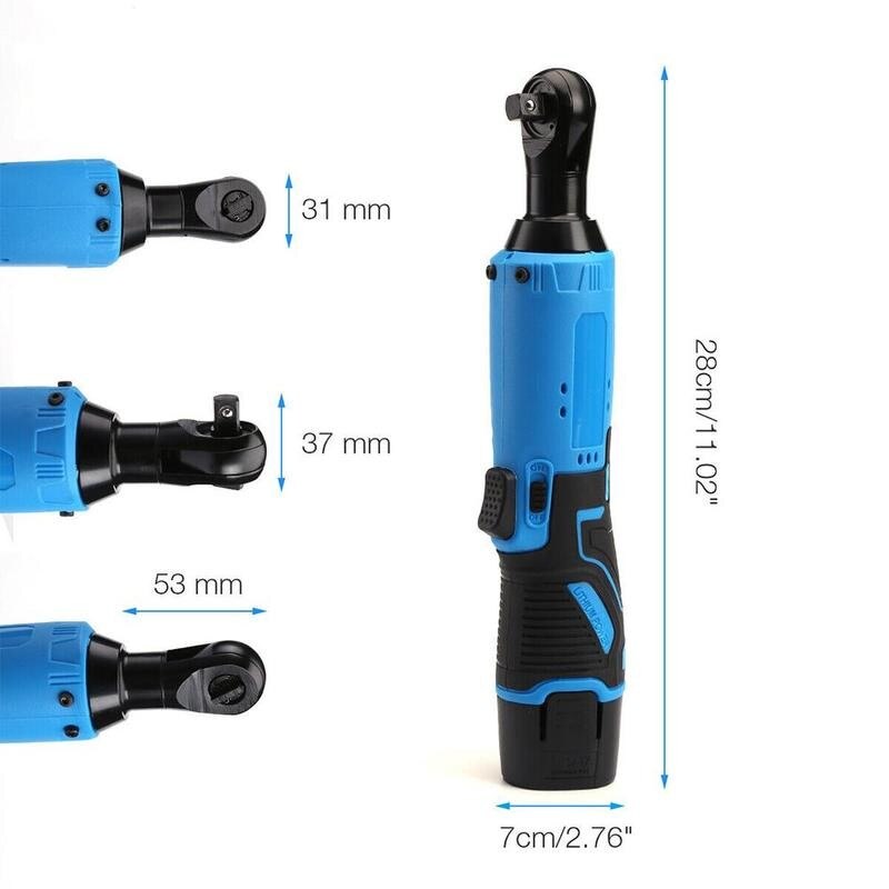 Electric Ratchet Wrench Cordless Ratchet Impact Drill 12V 3/8" Right Angle Wrench Remove Screw Nut Auto Repair Tools Angle Drill