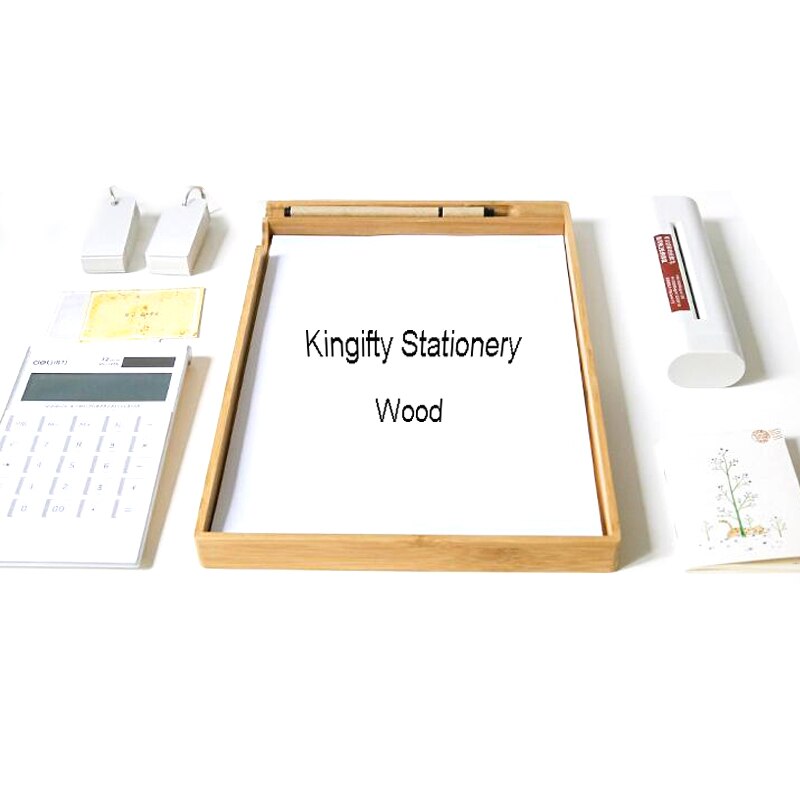 Environmental Wooden Clipboard A4 Writing Board Folder Clipboards Office Stationery Supplies Pen Notebook Holder