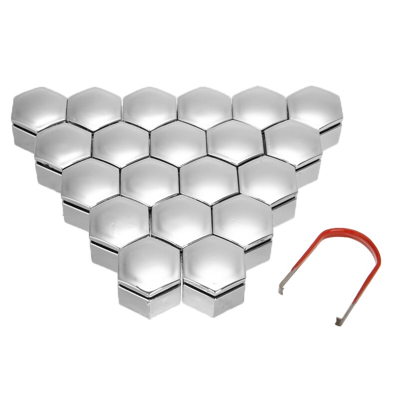 20pcs 22mm Chrome Car Wheel Nut Caps Auto Hub Screw Cover Bolt Rims Exterior Decoration Special Socket Protection Dust Proof