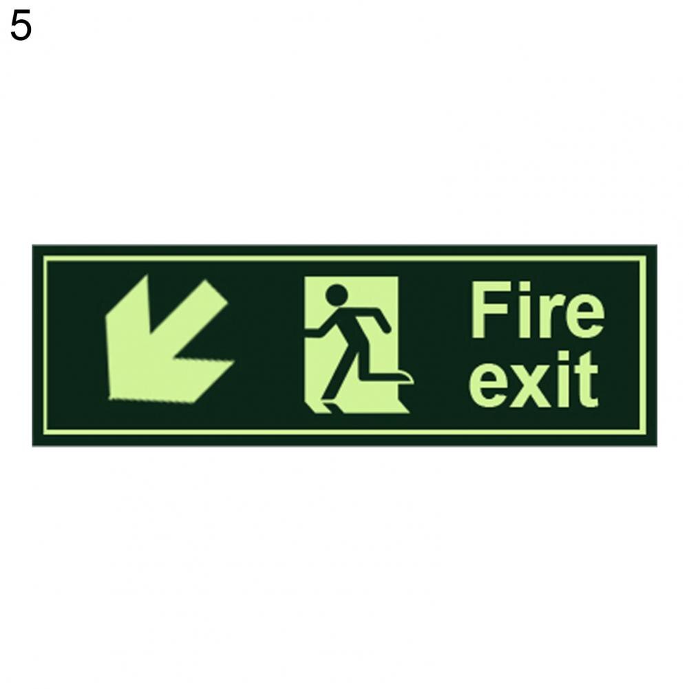 Exit Sign Sticker Self Adhisive Luminous PVC High Visibility Secure Guidance Sticker for Restaurant: 5