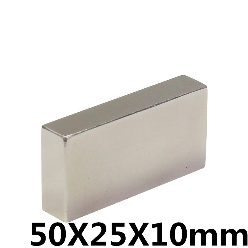 2 stuks 50x25x10mm Krachtige Neodymium Magneet Blok N35 50*25*10mm Vierkante super sterke magnetische voor Craft