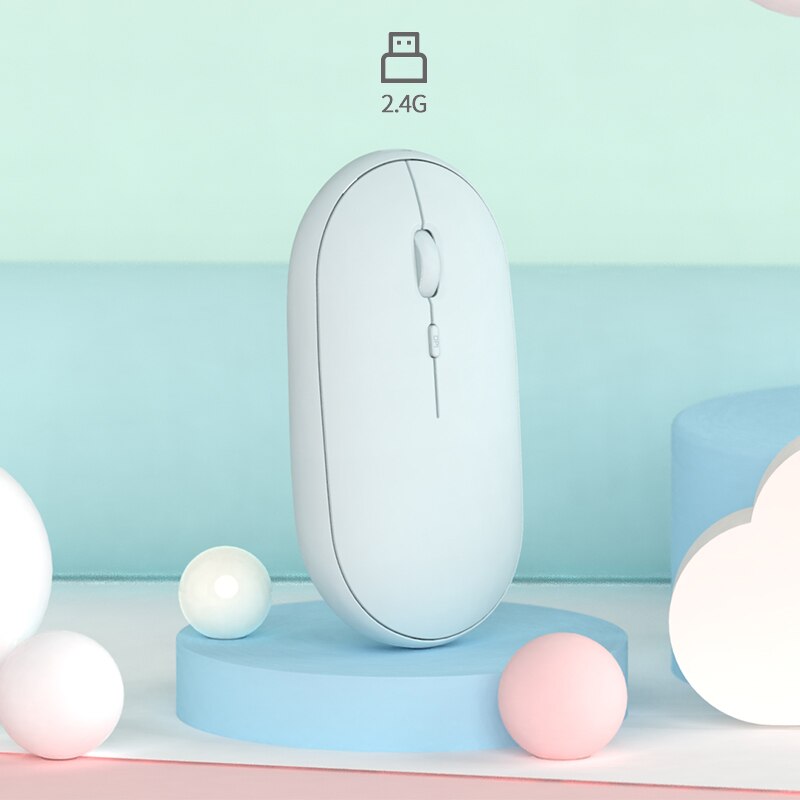 Ultra Slim Mini Bluetooth Mouse Wireless 1600 DPI Gaming Mouse For Macbook Pro Candy Color Rechargeable Computer Silent Mouse