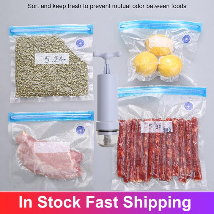 Sacco sottovuoto aria compressa riutilizzabile conservazione degli alimenti gamma di estrazione dell'aria borsa per alimenti cotti borsa per conservazione fresca cucina ecologica