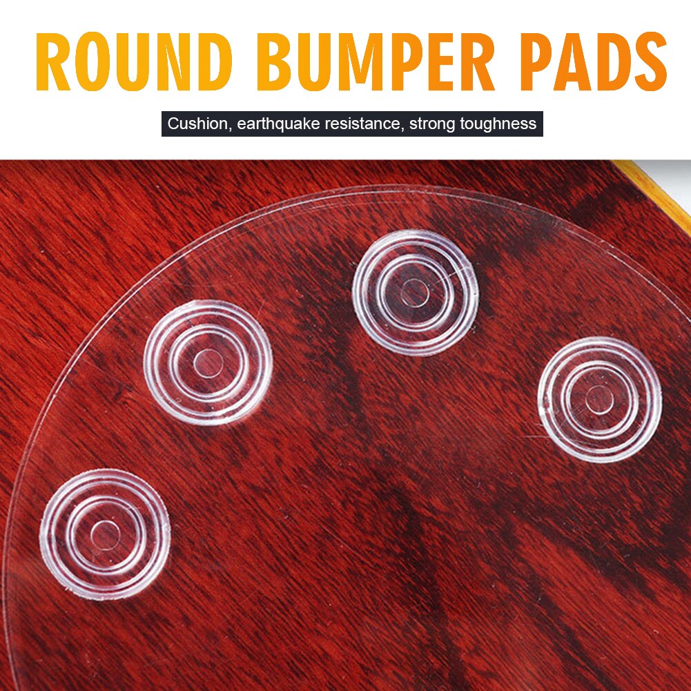 50pcs Round Small Clear Glass Table Top Bumpers Anti Slip Threaded Easy Use Accessories Soft Home Hardware Furniture Pads