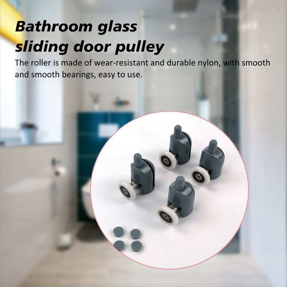 Kabiny prysznicowe w górę iw dół jednokołowy nylon odbijający koło szklane drzwi przesuwne