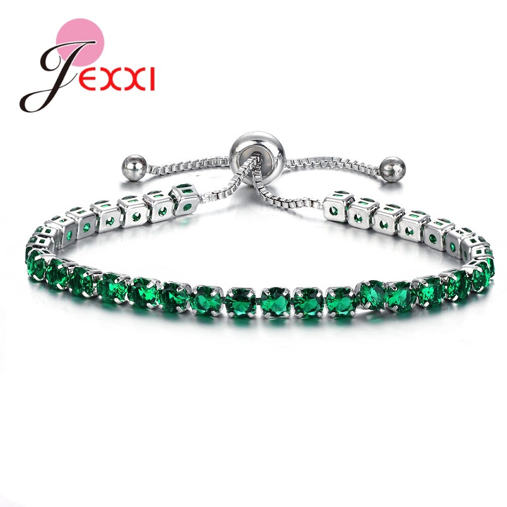 Genuine Austrian Crystal Bracelets For Women White CZ Stone Link Chain Charm Bracelet Best For Lover Wedding 925 Silver: 3-Y