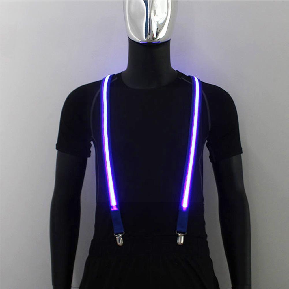 Novelty Suspenders Clip-on LED Light Night Arm Unisex Braces Adjustable Suspenders Adult Band Y-back Cycling El H8X0
