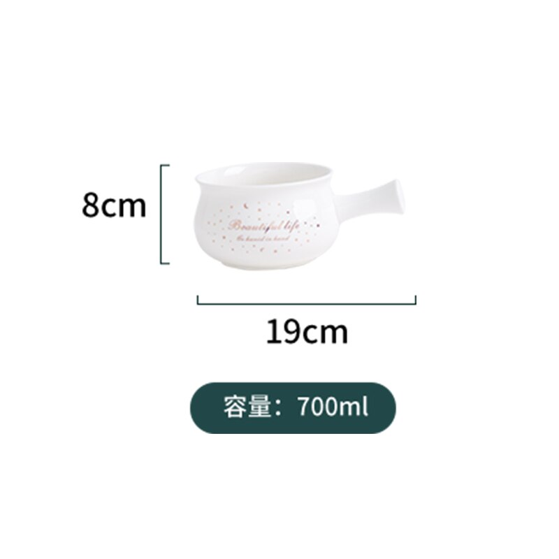 Ceramic Tableware Set Light Luxury Handle Bowl Breakfast Tableware Sushi Plate Dining Table Decoration Service Tray: J